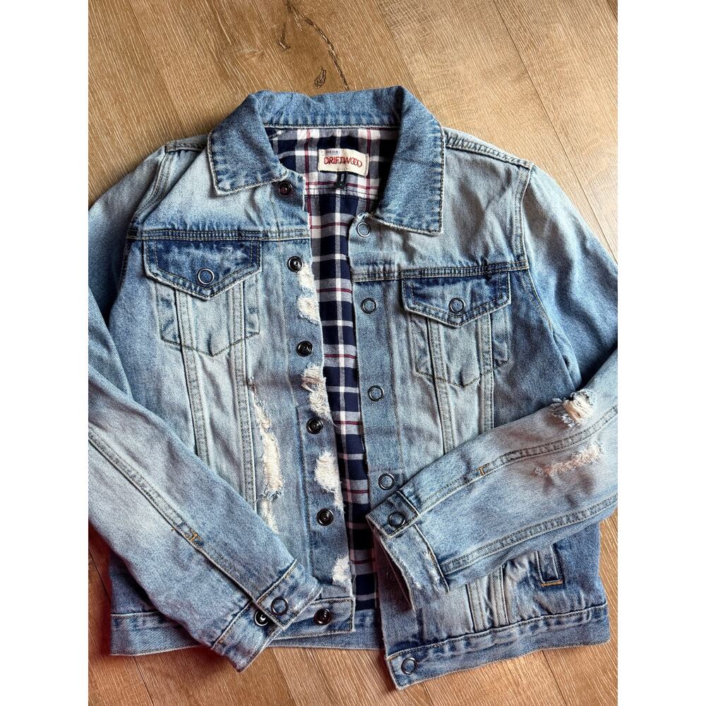 Driftwood from Free People distressed denim jacket reversible - Picture 3 of 6